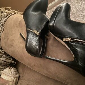 Michael Kors Black Heels with Gold Zipper